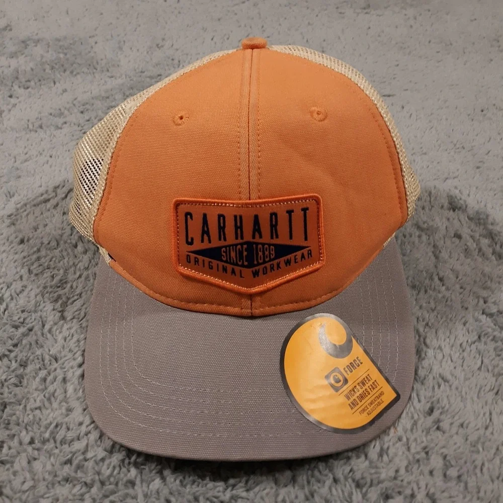 Carhartt Hat Cap Snapback Meshback Adjustable Orange Gray Beige